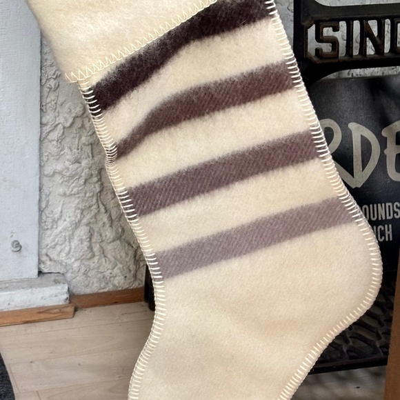 100% WOOL HBC STERLING STRIPES Christmas Stocking. Like NEW! - Picture 5 of 7